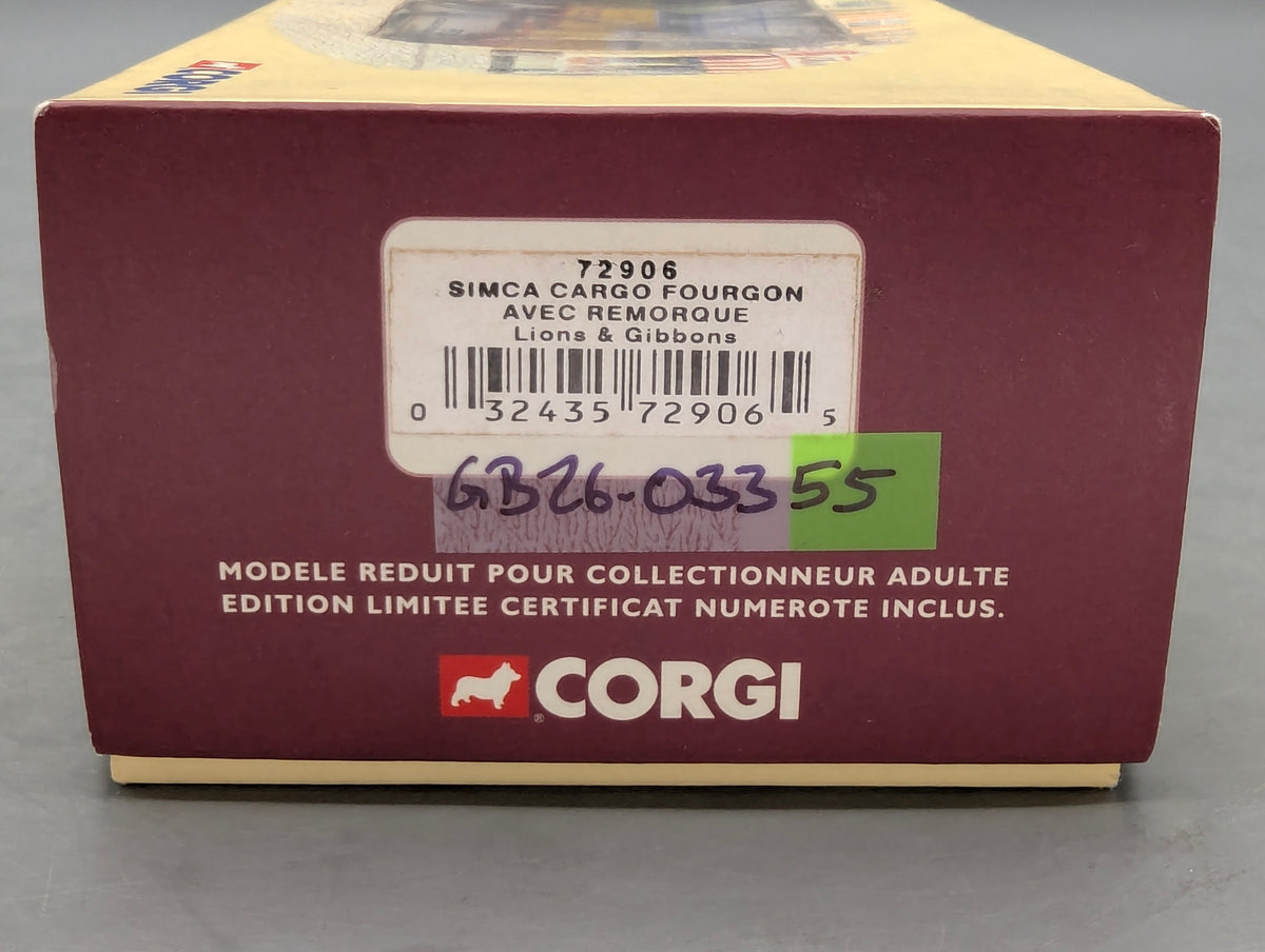 LKW Modell 1:50 Corgi Classics 72906 Simca Cargo Fourgon + Remorque mit OVP