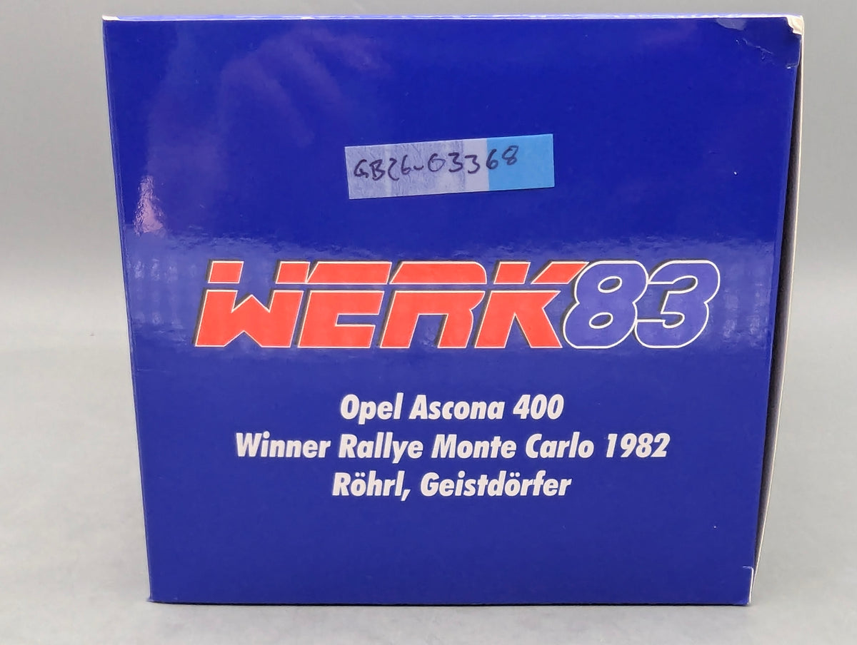 Modellautos 1:18 Werk83 Opel Ascona 400 WINNER Monte Carlo 1982 Röhrl Geist. OVP