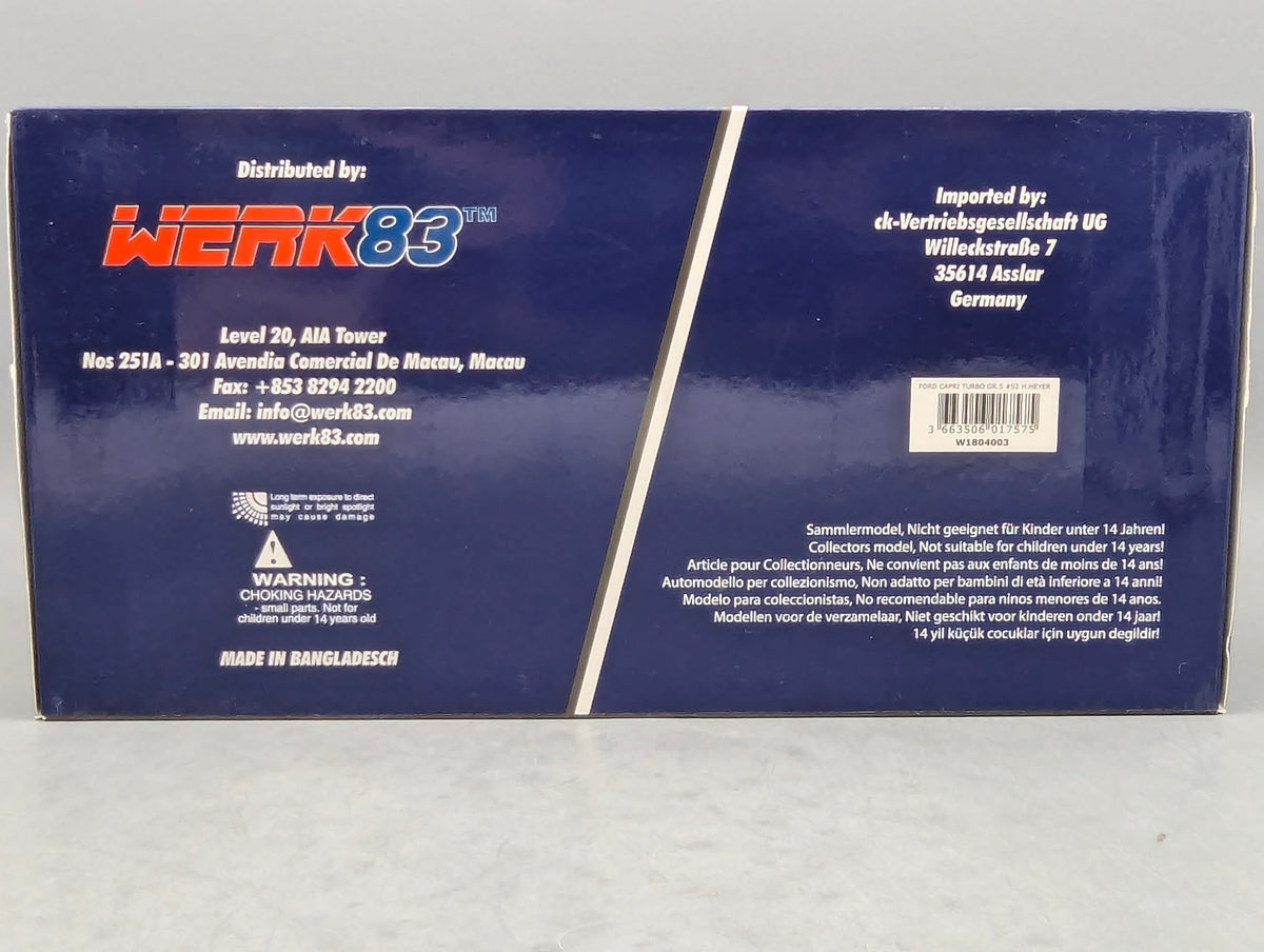 Modellautos 1:18 Werk83 Ford Capri Turbo Gr.5 DRM 1978 #52 H. Heyer mit OVP