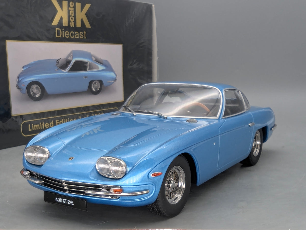 Modellautos 1:18 KK-Scale Lamborghini 400 GT 2+2 Black Hellblau Metallic mit OVP
