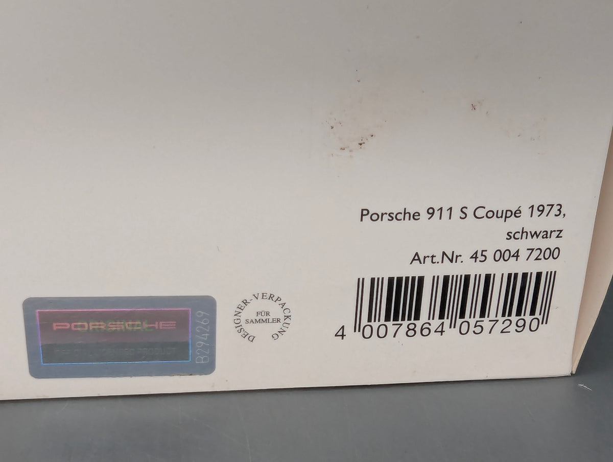 Modellautos 1:18 Schuco Porsche 911 S Coupe 1973 Schwarz mit OVP