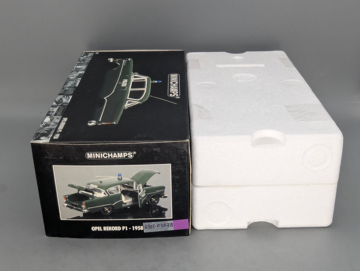 Modellautos 1:18 Minichamps Opel Rekord P1 1958 Polizei mit OVP