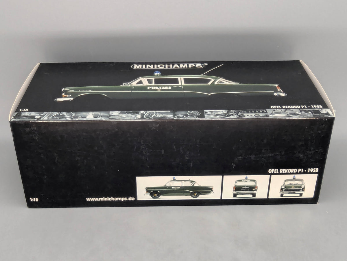 Modellautos 1:18 Minichamps Opel Rekord P1 1958 Polizei mit OVP