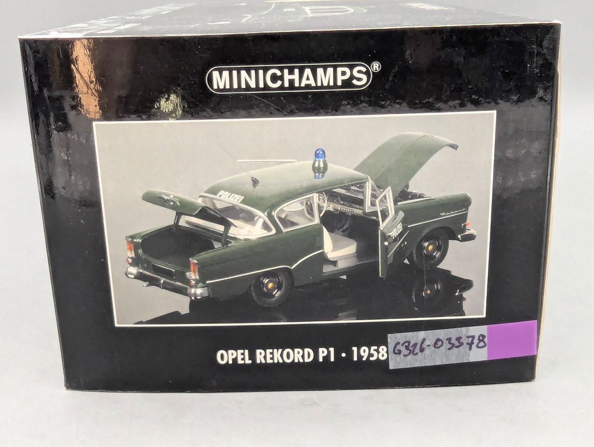 Modellautos 1:18 Minichamps Opel Rekord P1 1958 Polizei mit OVP