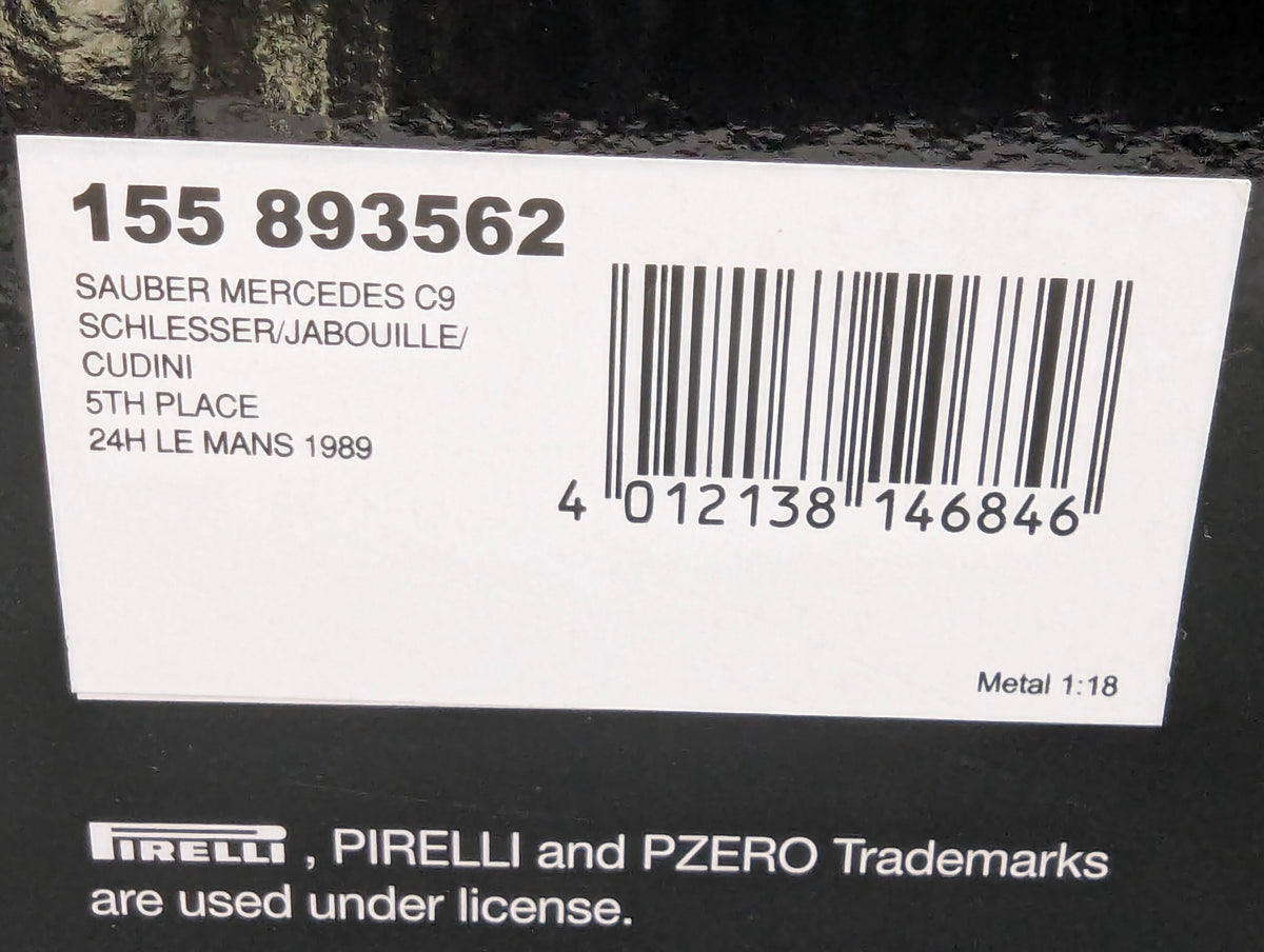 Modellautos 1:18 Minichamps Sauber Mercedes C9 5th 24h Le Mans 1989 #62 mitOVP