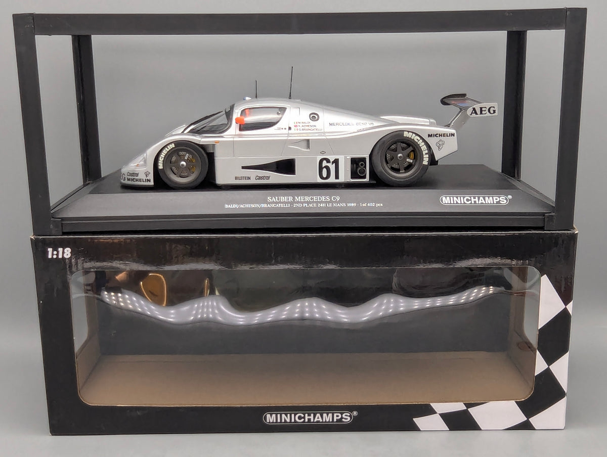 Modellautos 1:18 Minichamps Sauber Mercedes C9 2nd 24h Le Mans 1989 #61 mitOVP