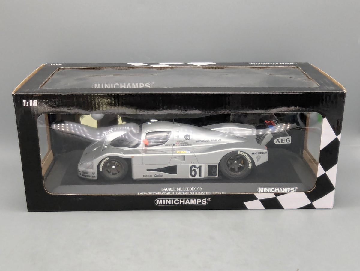 Modellautos 1:18 Minichamps Sauber Mercedes C9 2nd 24h Le Mans 1989 #61 mitOVP