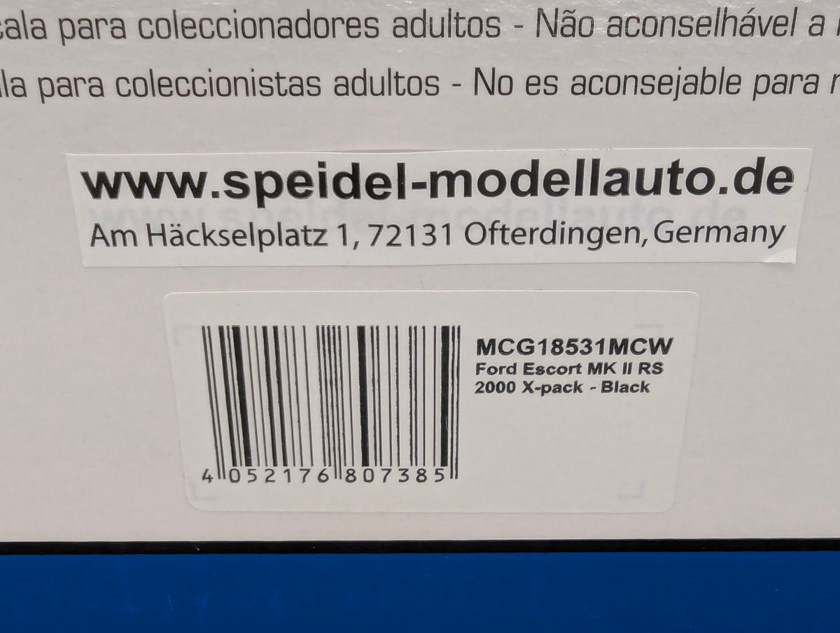 Modellautos 1:18 MCG Modelcar Group 18531 Ford Escort MK II RS 2000 X-pack OVP