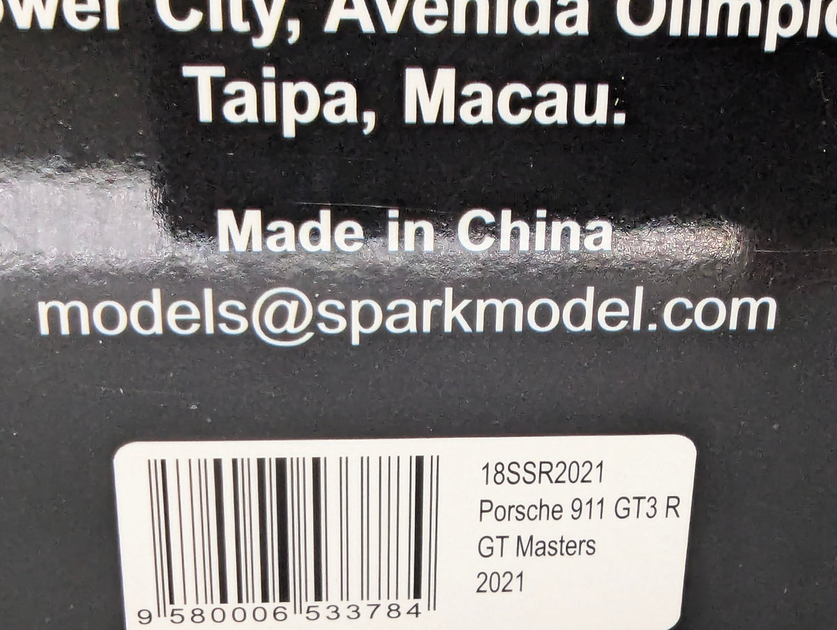 Modellautos 1:18 Spark Porsche 911 GT3 R Vize GT Masters 2021 #92 mit OVP