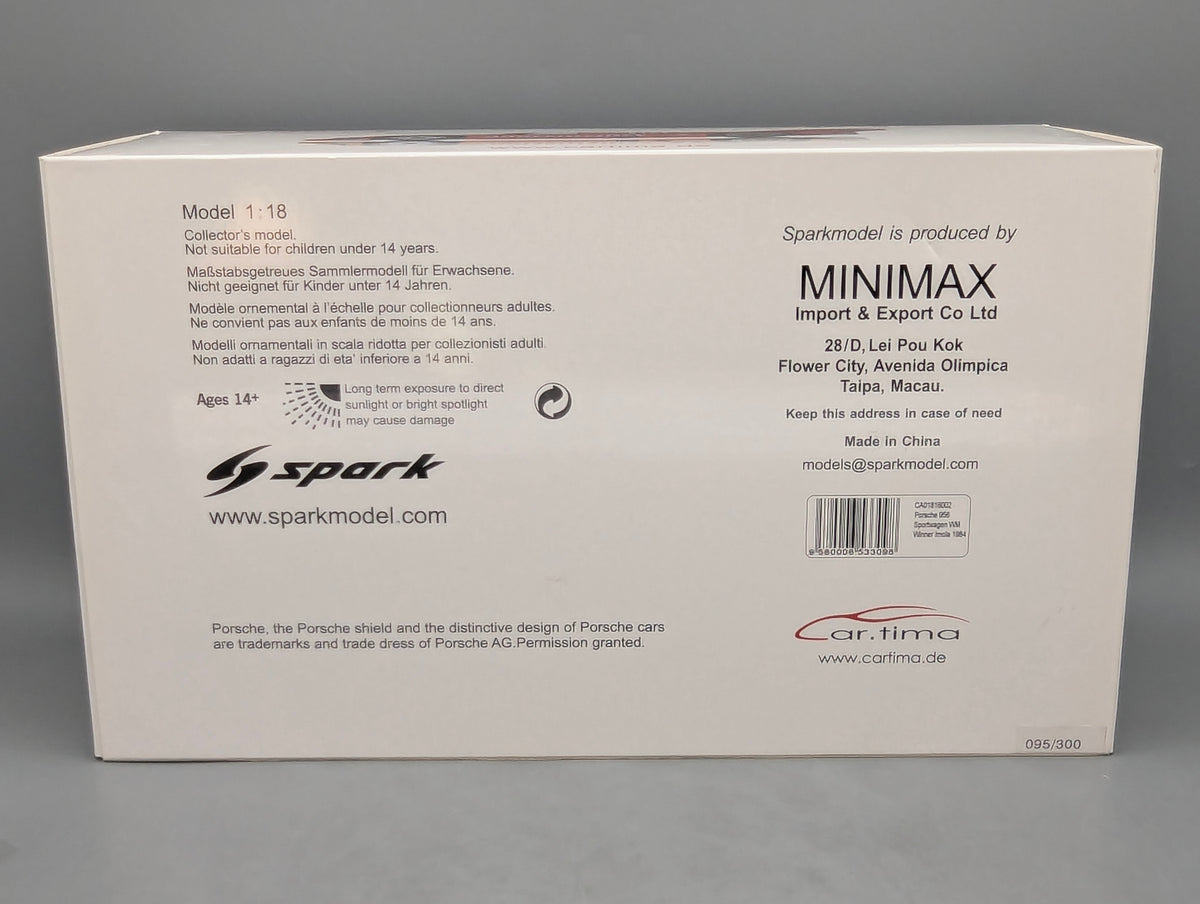 Modellautos 1:18 Spark Porsche 956 WINNER Imola 1984 #19 Stuck + Bellof mit OVP