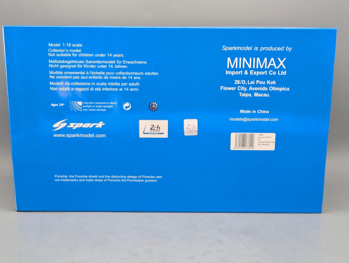 Modellautos 1:18 Spark Porsche 911 RSR-19 24h Le Mans 2021 #72 mit OVP
