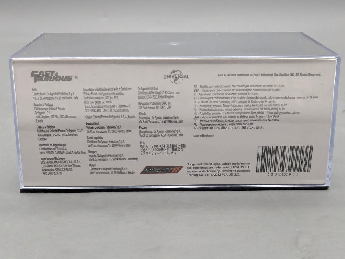 Modellautos 1:43 Ixo/PCT/DeAgostini Dodge Charger R/T Fast & Fourious + Vitrine
