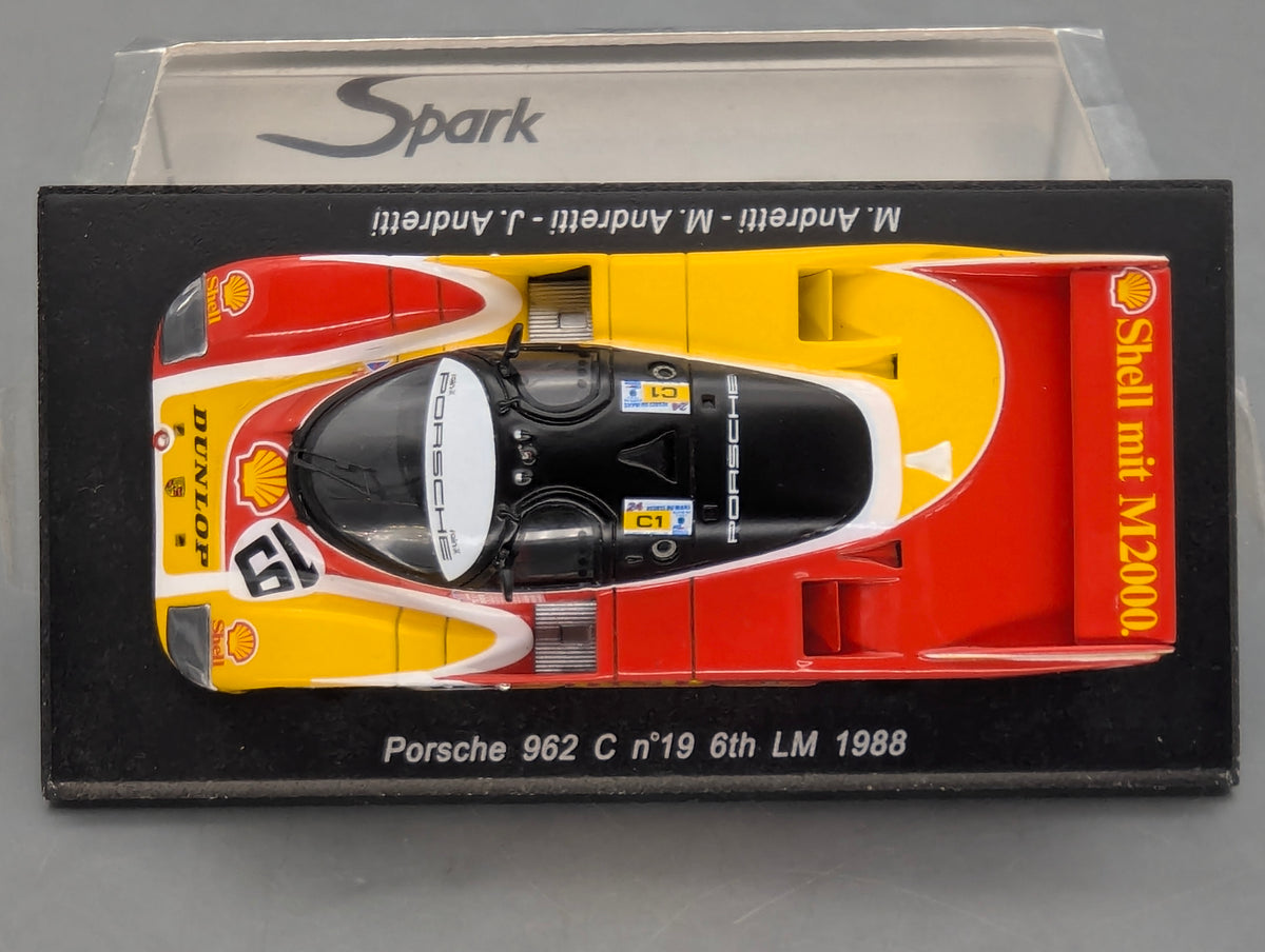 Modellautos 1:43 Spark S0903 Porsche 962 C 24h Le Mans 1988 #19 Andretti mit OVP