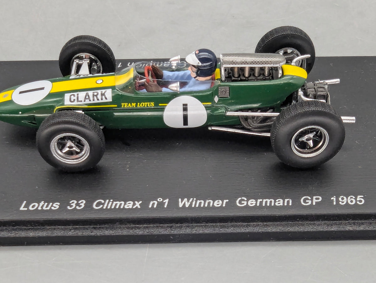 Modellautos 1:43 Spark Lotus 33 Climax WINNER German GP 1965 WC #1 Clark mit OVP
