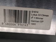 Modellautos 1:43 Spark Lotus 33 Climax WINNER German GP 1965 WC #1 Clark mit OVP