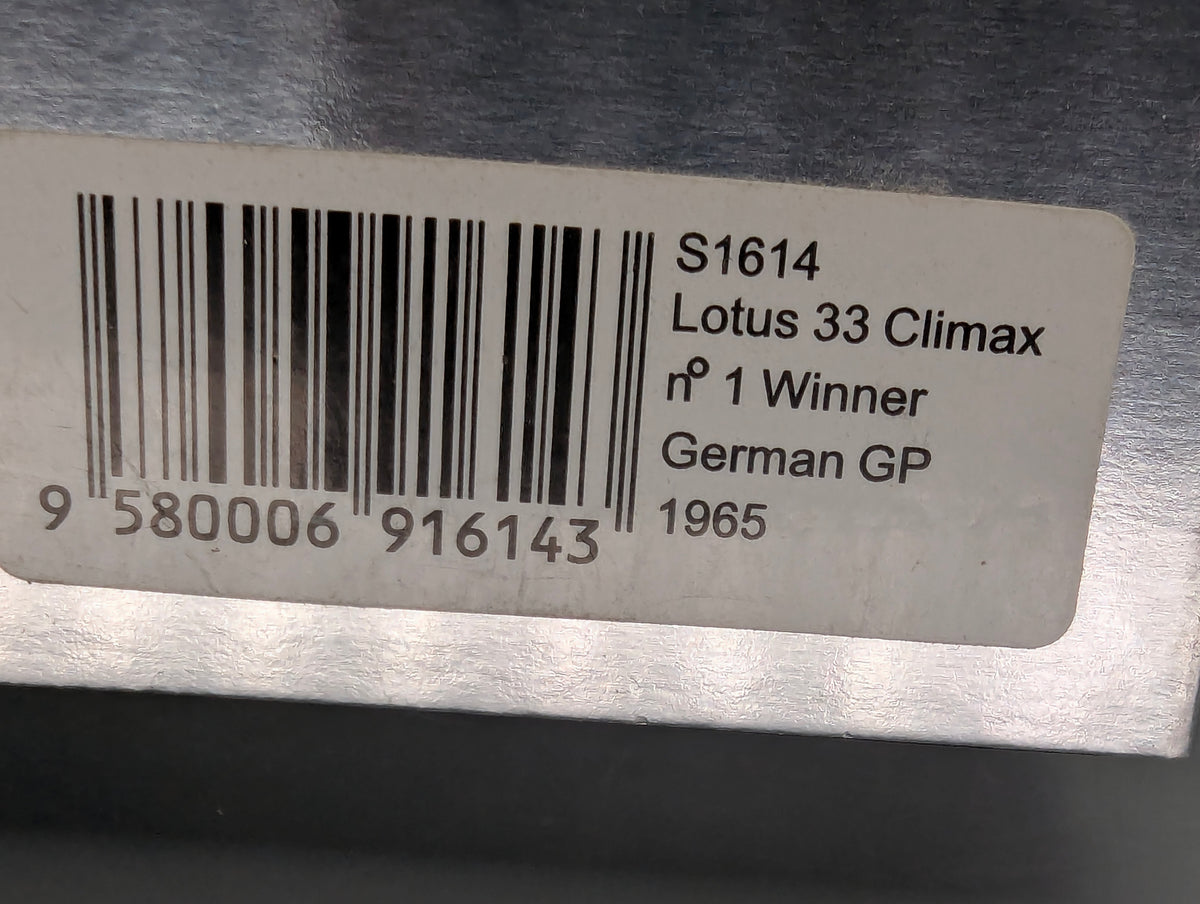 Modellautos 1:43 Spark Lotus 33 Climax WINNER German GP 1965 WC #1 Clark mit OVP