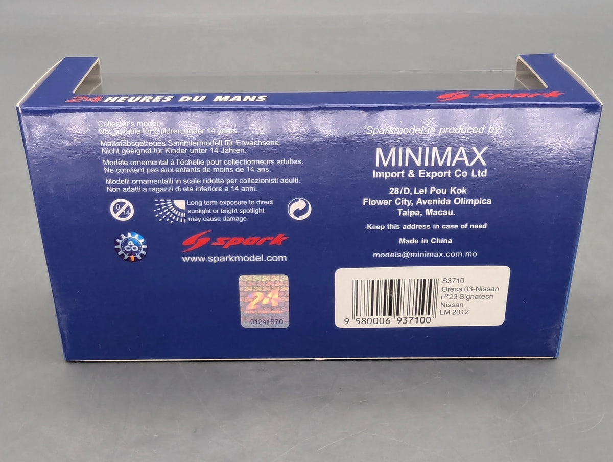 Modellautos 1:43 Spark S3710 Oreca 03 Nissan 24h Le Mans 2012 #23 mit OVP
