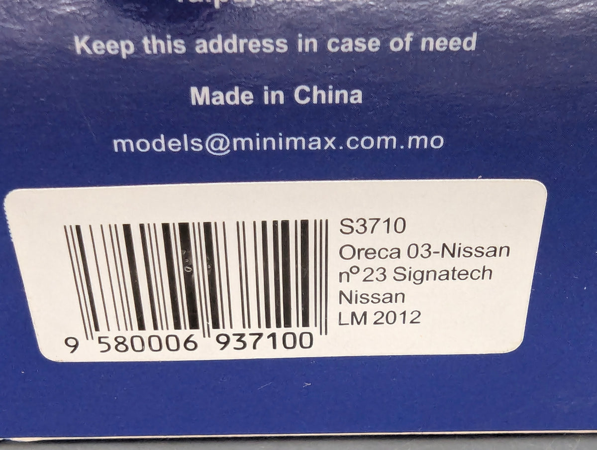 Modellautos 1:43 Spark S3710 Oreca 03 Nissan 24h Le Mans 2012 #23 mit OVP