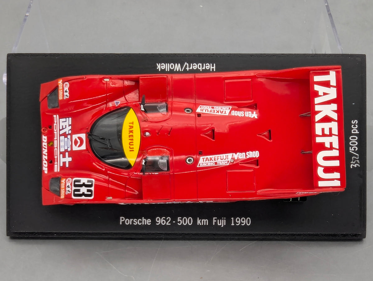 Modellautos 1:43 Spark Porsche 962 500 km Fuli 1990 #33 Wollek + Herbert OVP