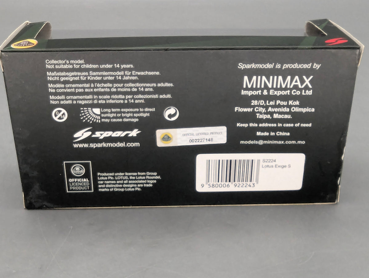 Modellautos 1:43 Spark S2224 Lotus Exige S Roadster Silber mit OVP