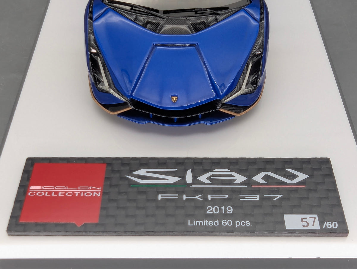 Eidolon Make Up 1:43 Lamborghini Sian FKP 37 with Stripe 2019 Blu 57/60 mit OVP