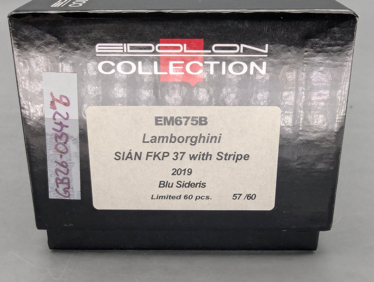 Eidolon Make Up 1:43 Lamborghini Sian FKP 37 with Stripe 2019 Blu 57/60 mit OVP