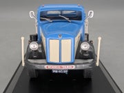 LKW Modell 1:50 NZG 584 Scania Vabis L60 Pritschen LKW Blau Weiß mit Vitrine