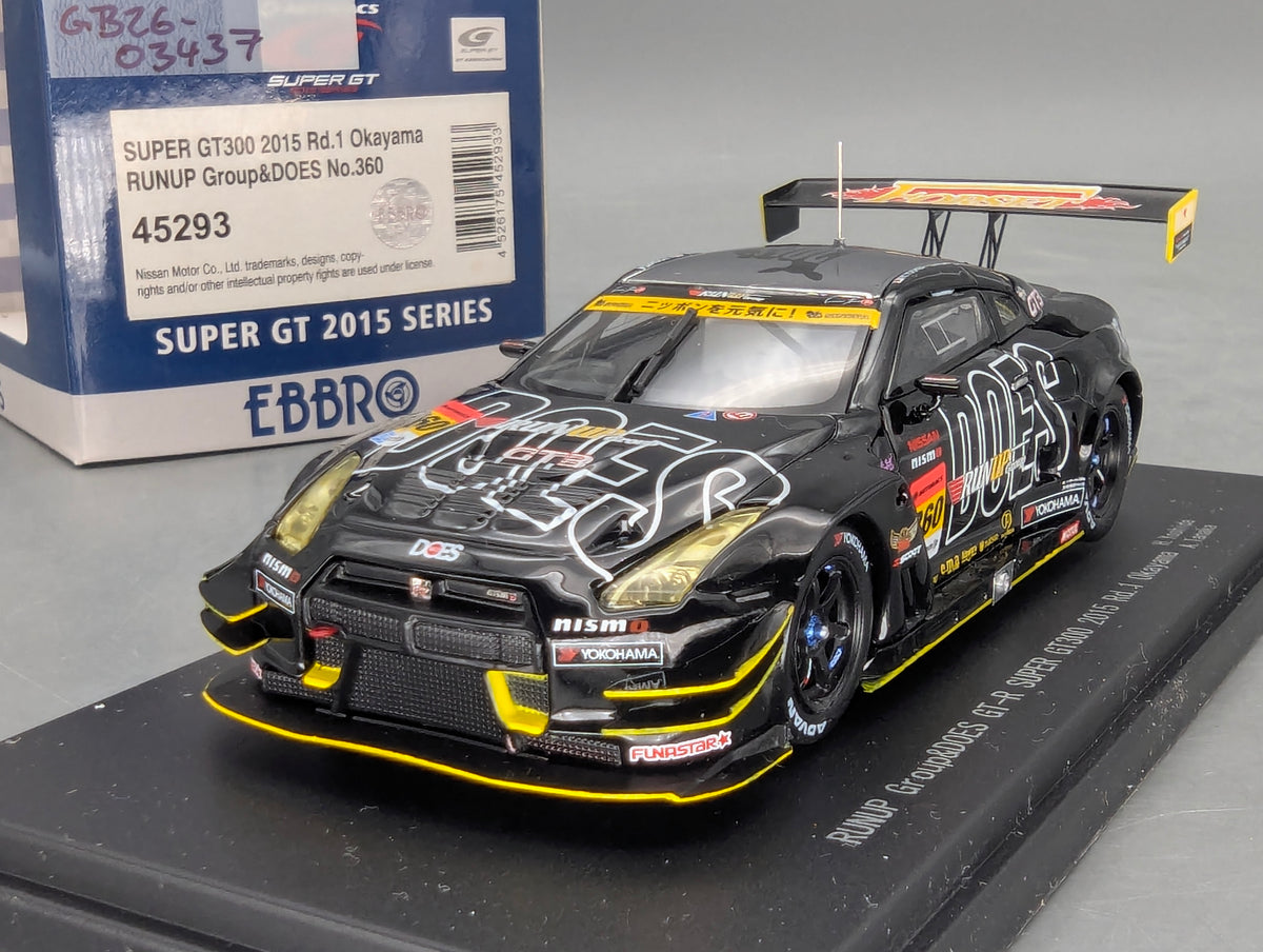 Modellautos 1:43 Ebbro 45293 Nissan Super GT300 Okayama 2015 Rd.1 #360 mit OVP