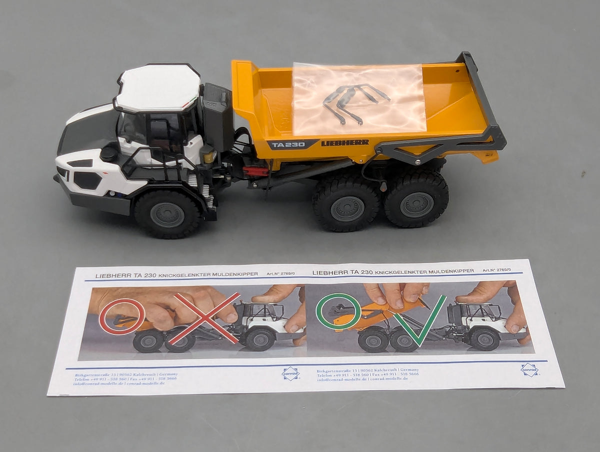 LKW Modell 1:50 Conrad 2769/0 Liebherr Knickgelenkter Muldenkipper TA 230 OVP
