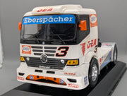 LKW Modell 1:12 Carson Mercedes Benz Atego Renntruck 1999 #3 M Oestreich Vitrine