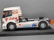 LKW Modell 1:12 Carson Mercedes Benz Atego Renntruck 1999 #3 M Oestreich Vitrine
