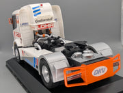LKW Modell 1:12 Carson Mercedes Benz Atego Renntruck 1999 #3 M Oestreich Vitrine