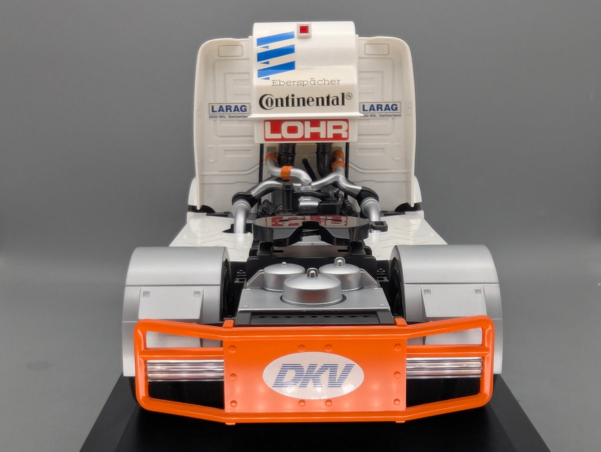 LKW Modell 1:12 Carson Mercedes Benz Atego Renntruck 1999 #3 M Oestreich Vitrine