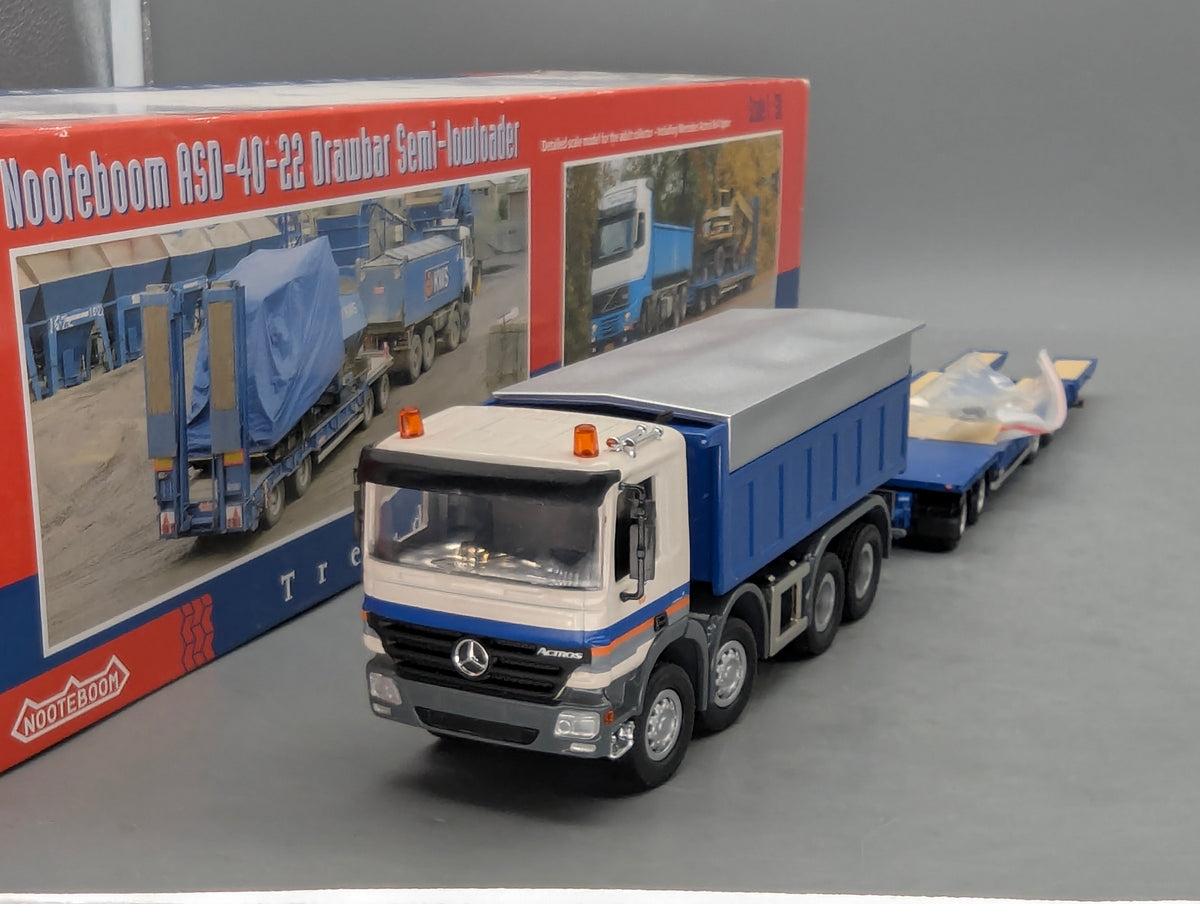 LKW Modell 1:50 NZG 537 Mercedes Benz Actros + Tieflader mit OVP