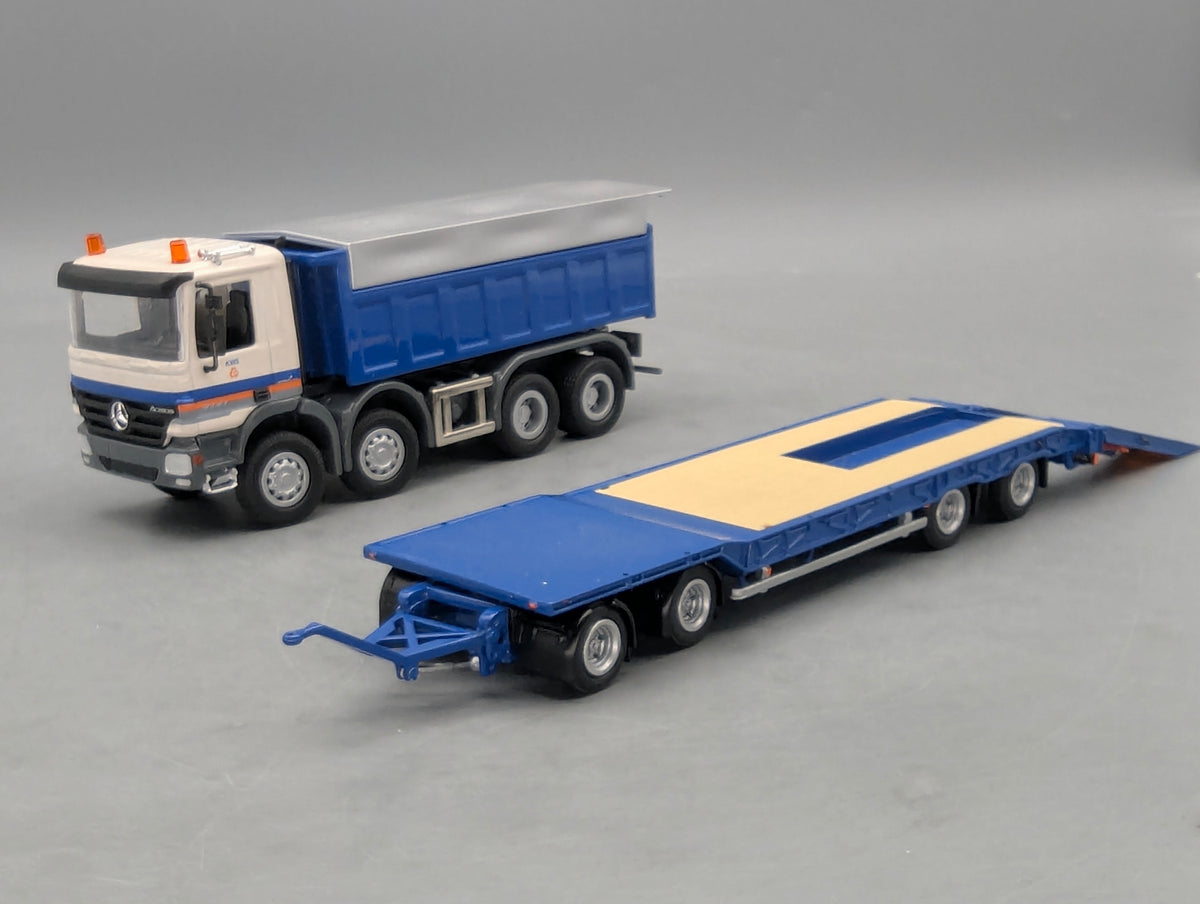 LKW Modell 1:50 NZG 537 Mercedes Benz Actros + Tieflader mit OVP