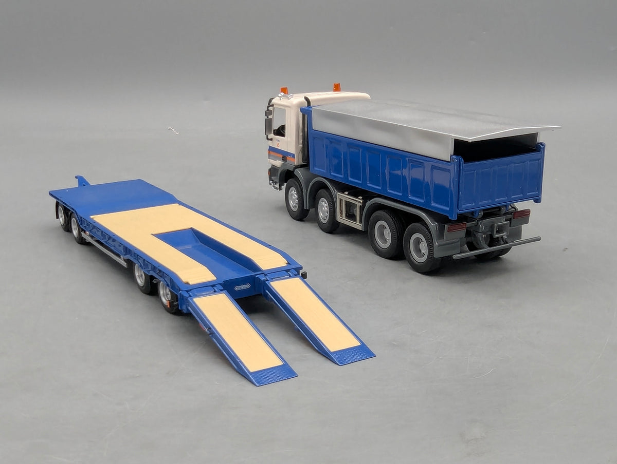 LKW Modell 1:50 NZG 537 Mercedes Benz Actros + Tieflader mit OVP