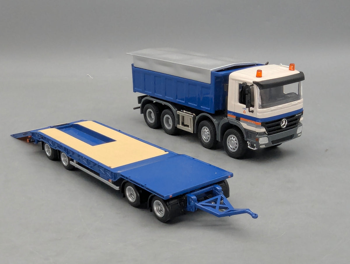 LKW Modell 1:50 NZG 537 Mercedes Benz Actros + Tieflader mit OVP