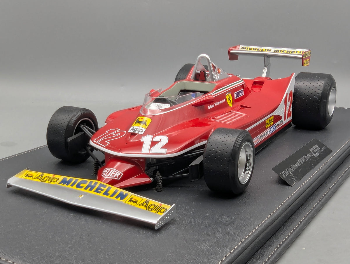Modellautos 1:12 GP Replicas Ferrari 312 T4 2nd WC 1979 #12 G Villeneuve Vitrine