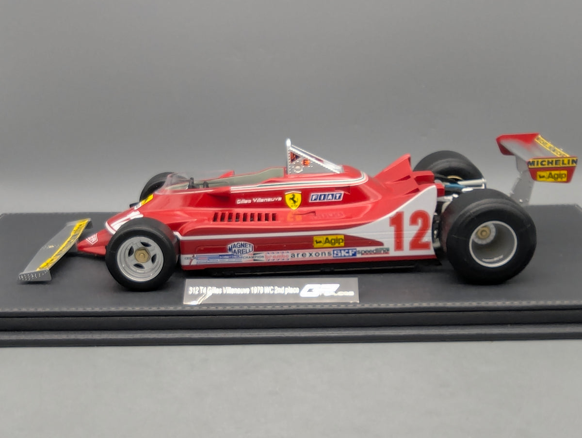 Modellautos 1:12 GP Replicas Ferrari 312 T4 2nd WC 1979 #12 G Villeneuve Vitrine