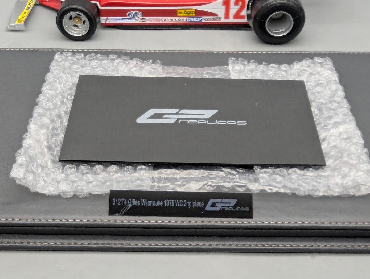 Modellautos 1:12 GP Replicas Ferrari 312 T4 2nd WC 1979 #12 G Villeneuve Vitrine