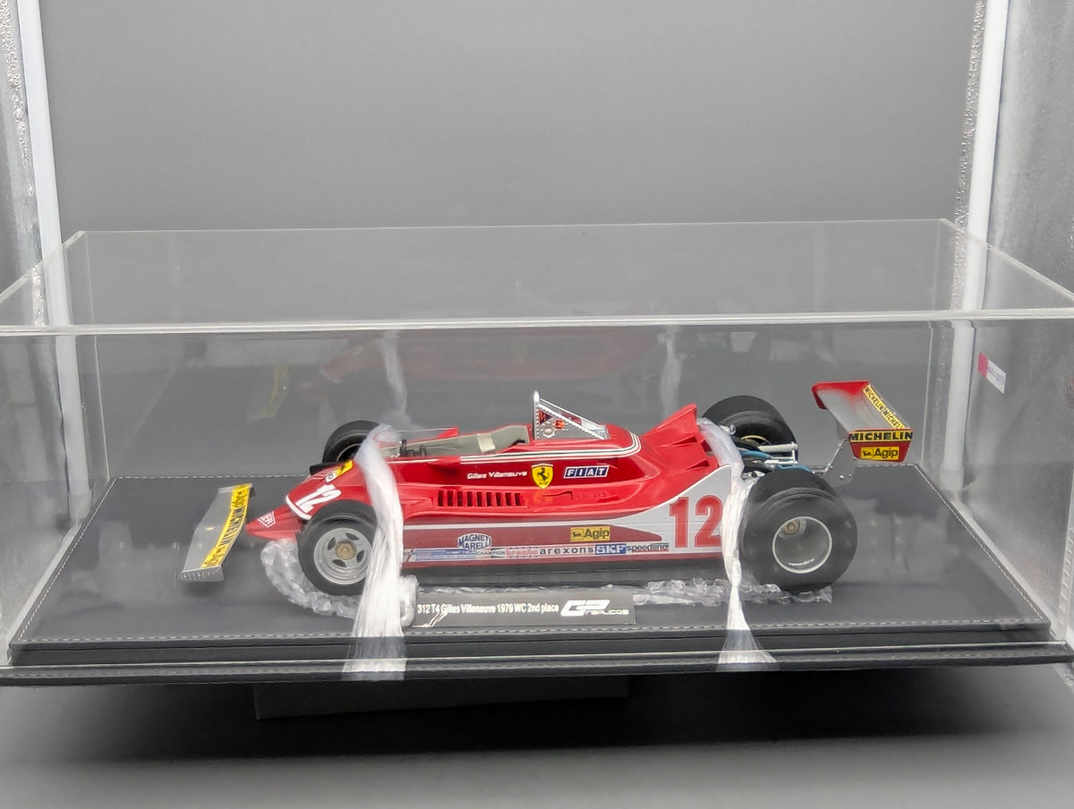 Modellautos 1:12 GP Replicas Ferrari 312 T4 2nd WC 1979 #12 G Villeneuve Vitrine