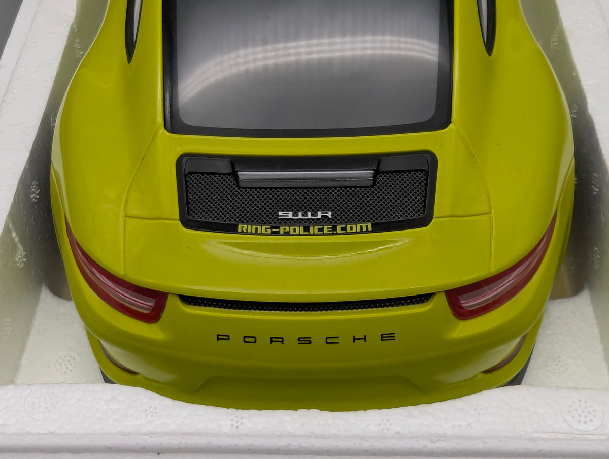 Modellautos 1:12 Minichamps Porsche 911 R Ring Police 2016 Lichtgrün mit OVP