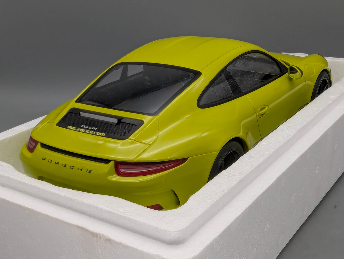 Modellautos 1:12 Minichamps Porsche 911 R Ring Police 2016 Lichtgrün mit OVP
