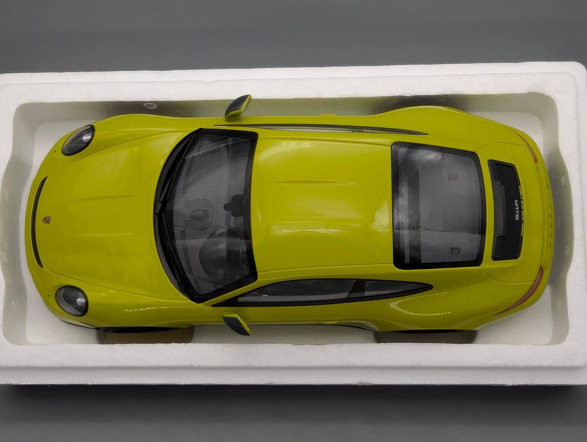 Modellautos 1:12 Minichamps Porsche 911 R Ring Police 2016 Lichtgrün mit OVP
