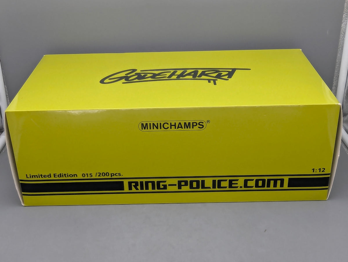 Modellautos 1:12 Minichamps Porsche 911 R Ring Police 2016 Lichtgrün mit OVP