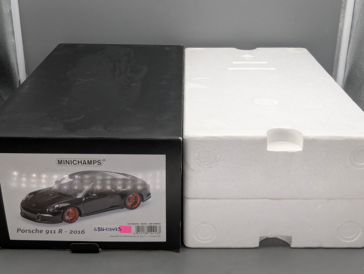 Modellautos 1:12 Minichamps Porsche 911 R 2016 Schwarz mit OVP