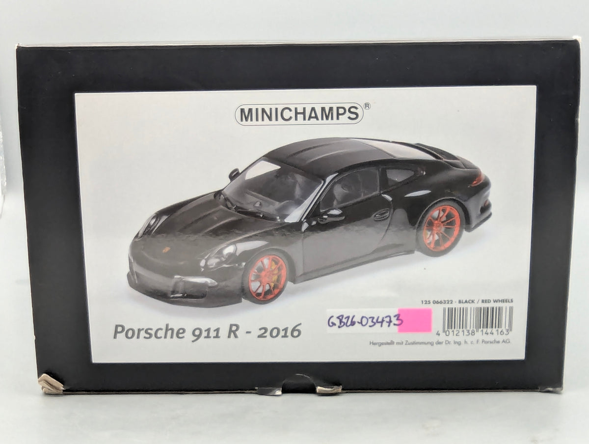 Modellautos 1:12 Minichamps Porsche 911 R 2016 Schwarz mit OVP