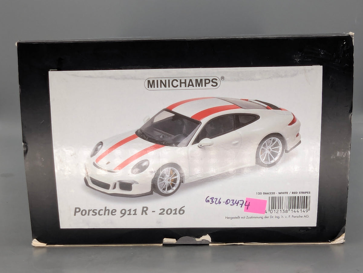 Modellautos 1:12 Minichamps Porsche 911 R 2016 Weiß mit OVP