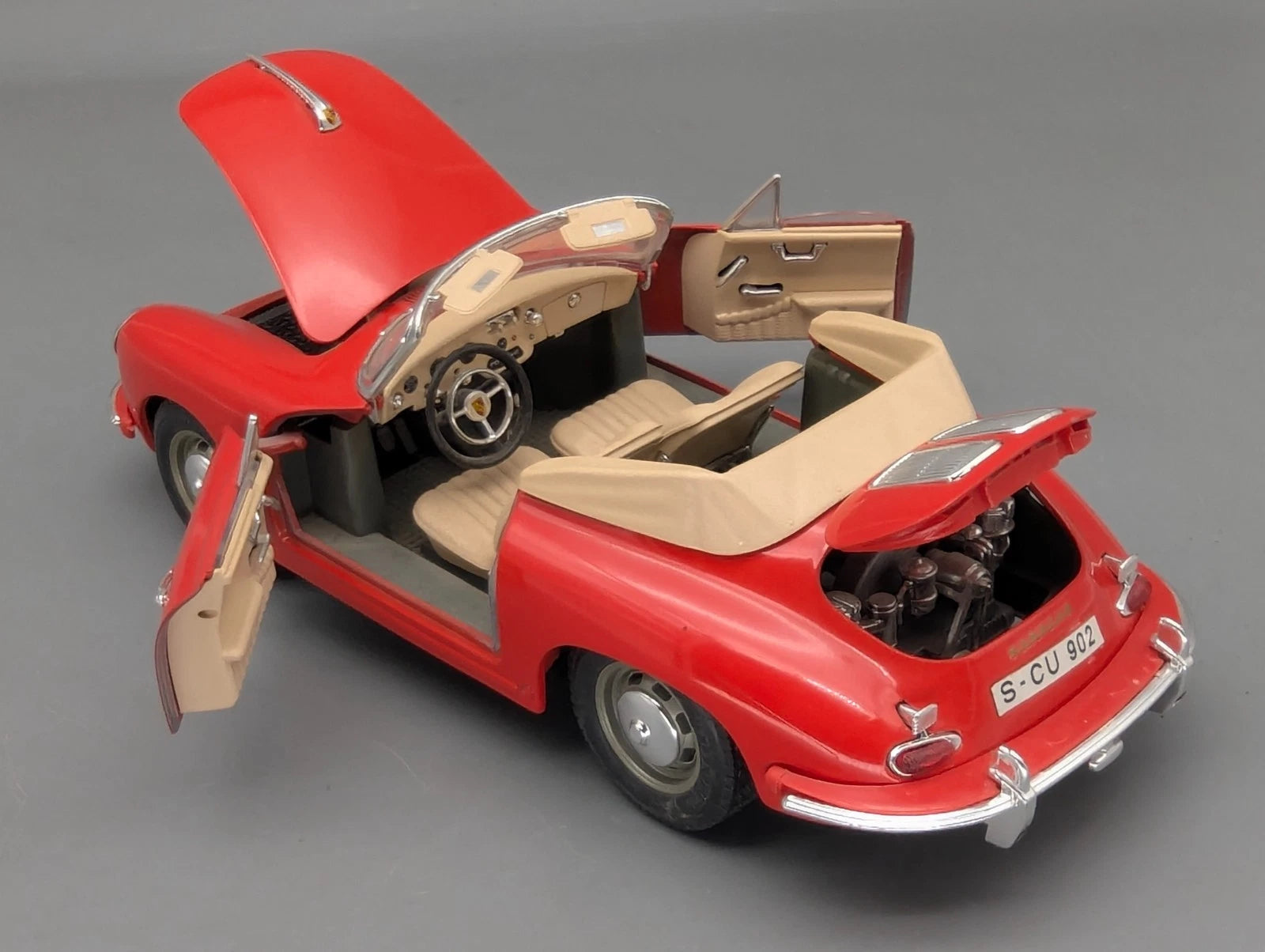 Modellautos 1:18 Bburago Tchibo Porsche 356 B Cabriolet 1961 Rot mit OVP