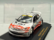 Modellautos 1:43 Ixo Peugeot 206 WRC Winner Catalunya 2001 #16 mit OVP